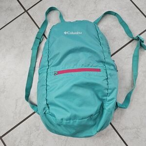 Columbia Teal Backpack with Pink Accent
